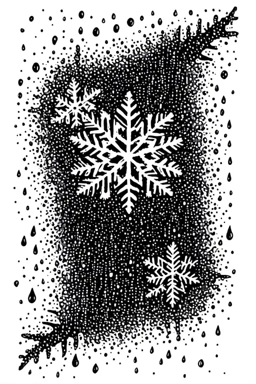 Snowflake Melting Into Rain