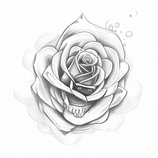 Guardian Angel Skull Rose