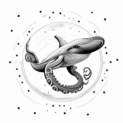 Whale Space Octopus Astronaut
