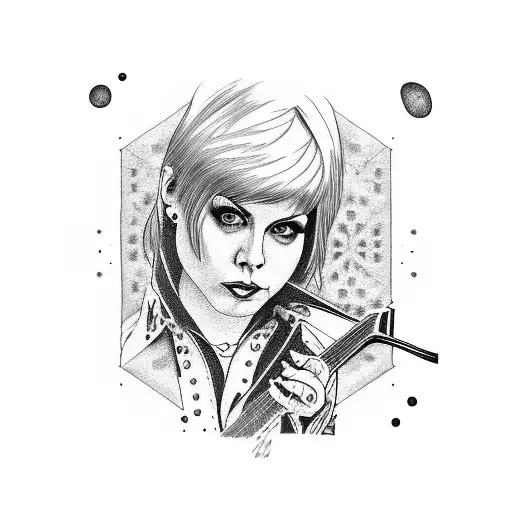 Joan Jett Playing Guitar In A Coffee Shop