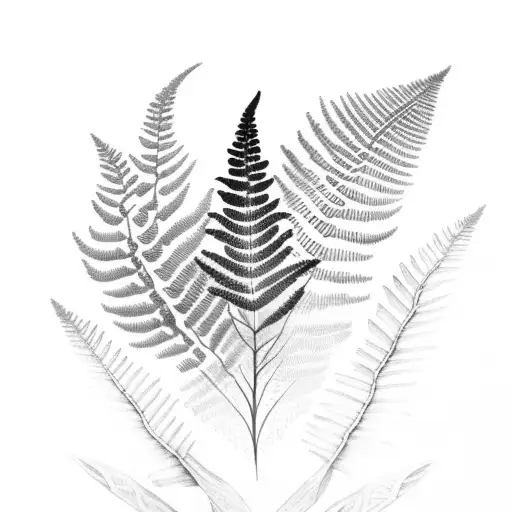 Nz Fern With Mountain