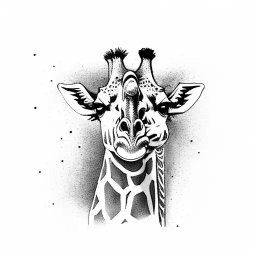 Realistic Full Body Giraffe With African Background