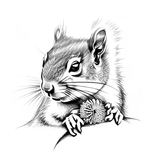 Squirrel Thistle Rose