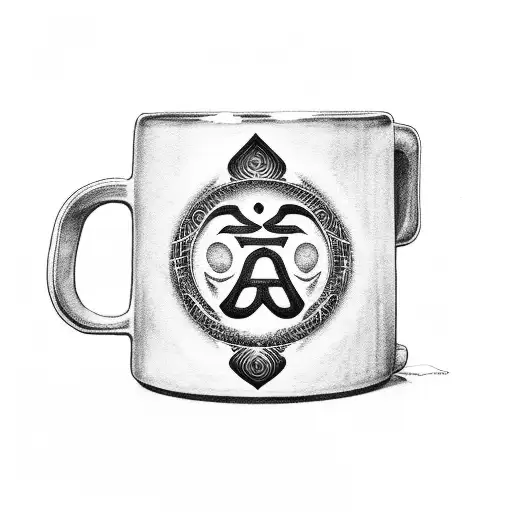 A Rapper Holding A Coffee Mug With The Word 'Om' Written On It