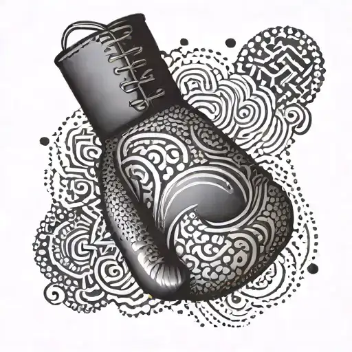 A Boxing Glove With Intricate Patterns Symbolizing Divine Protection