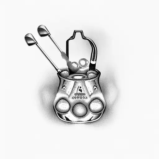 A Golf Club And Beer Bottle Crossed With Irish Symbols