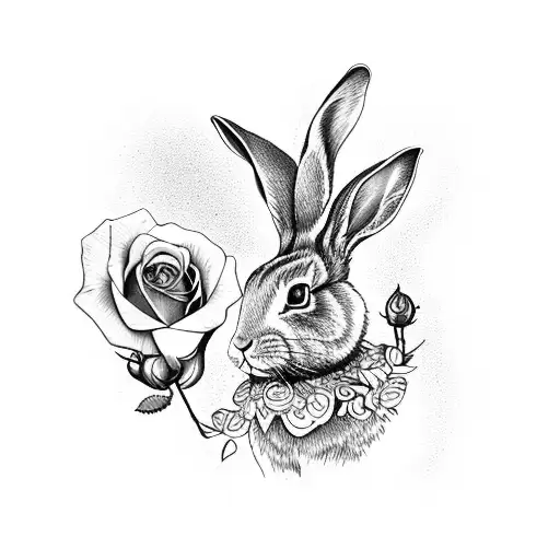 Rabbit With Rose