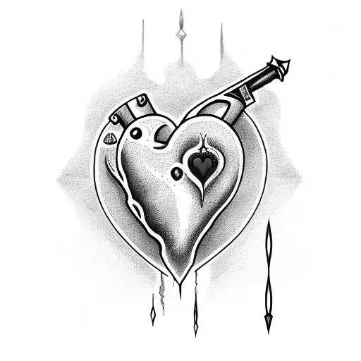 A Heart With Multiple Stabbing Wounds A With A Dagger Just One Cm Stabbing It