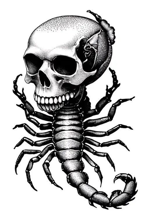 Scorpion Rose Skull