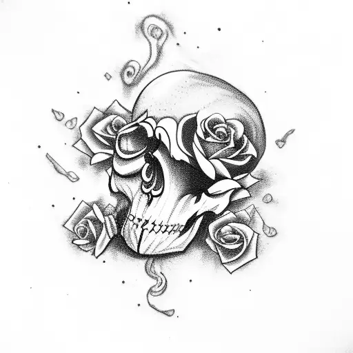 Rose Skull And Smoke