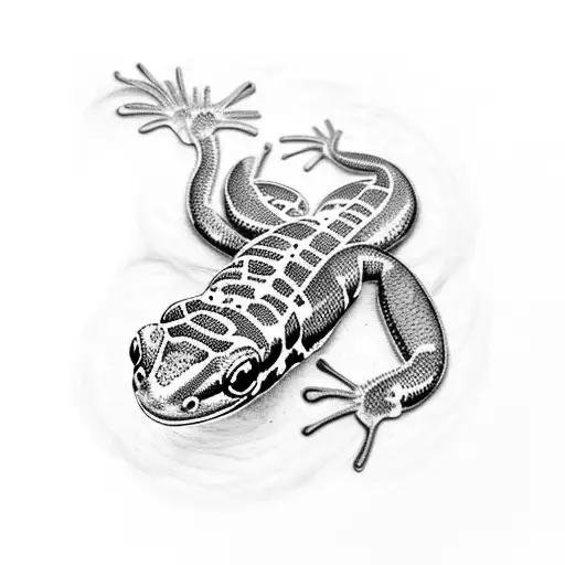 Salamander Emerging In The Fire