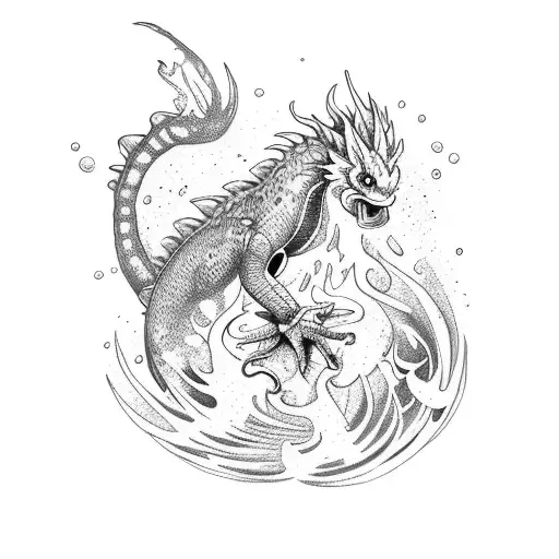 Waterdragon And Fire Rooster