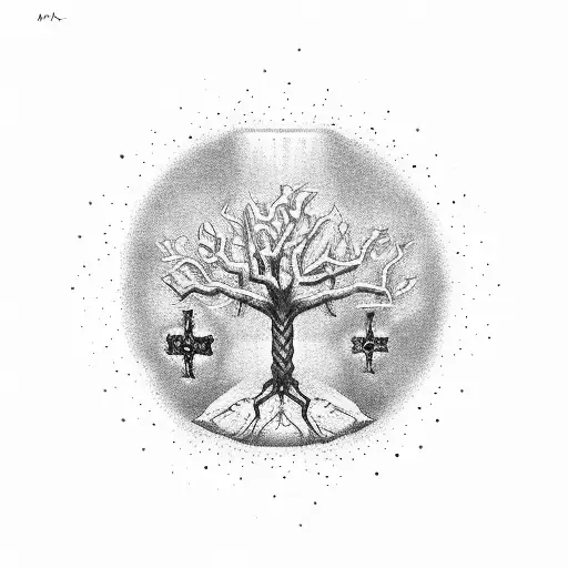 Tree In A The Shape Of A Cross