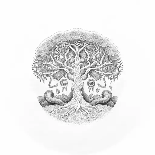 Tree Of Life With A Snake
