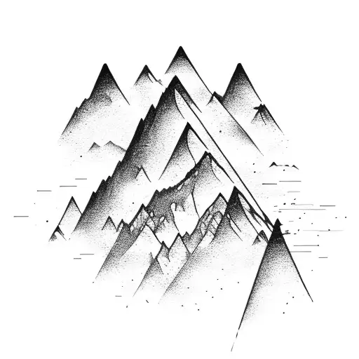 A Mountain Range With A Silhouette Of A Cyclist Riding Uphill