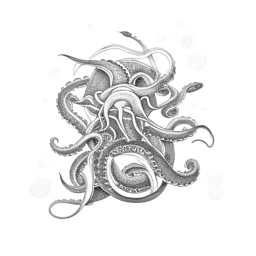 Cruise Ship With Peonies And Kraken With Banner 'Cruise Mom'