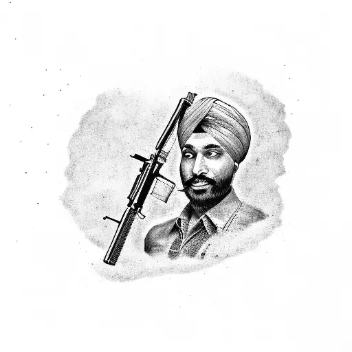 Punjabi Guy Holding Gun