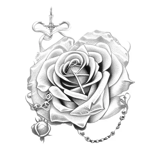 Rosary Beads With Roses