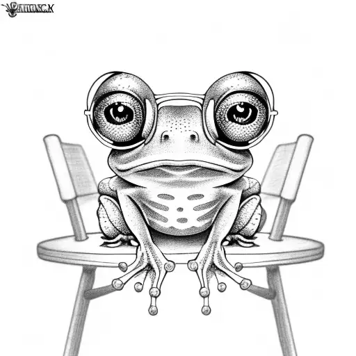 Cartoon Frog Sitting On A Chair