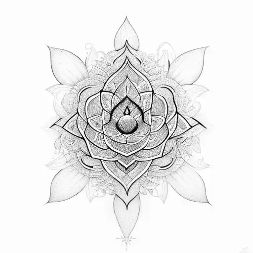 Lotus With Flower Of Life And With 33 Number