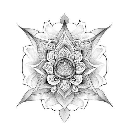 Lotus Flower Sleeve With Sacred Geometry And Mandala On Elbow
