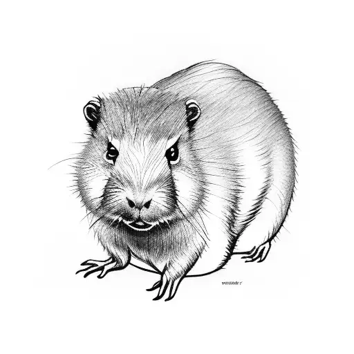 Small Capybara In Water