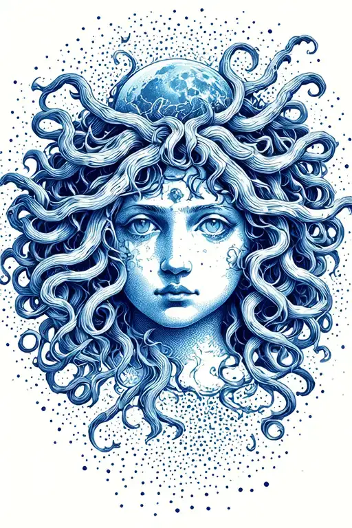 Medusa Blue Moon Background