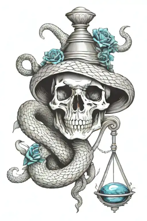 Momento Mori Snake And Hourglass