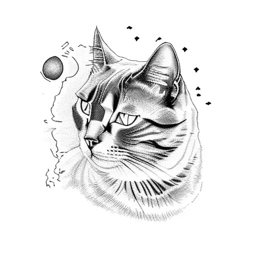 My Cat Blue And I Watching A Sunset