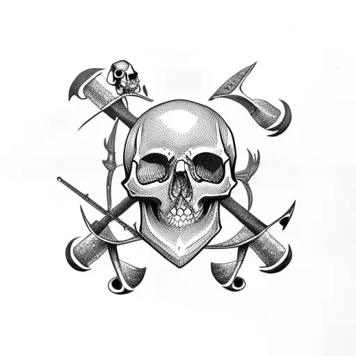 Flats Fishing Skiff With Skull And Crossbones