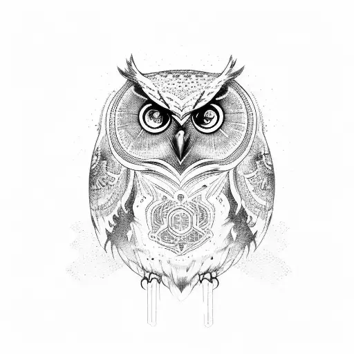 Owl With Aqua Eye
