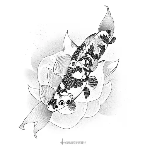 Koi Fish And Lotus