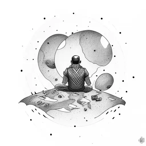 Man Sitting On A Moon Sad