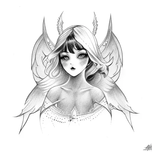 Angel With Black Hair