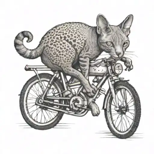 Devon Rex Cat On A Bike