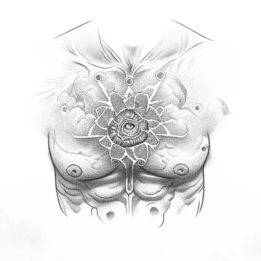 Male Chest With Flowers