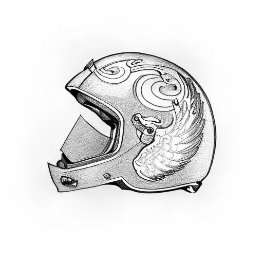 Motorcycle Helmet With Angel Wings