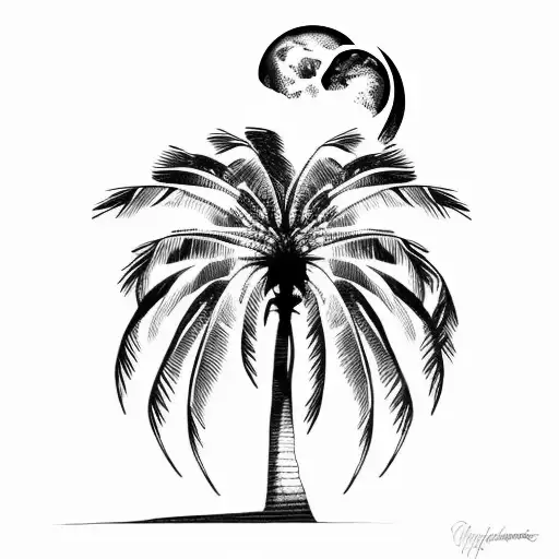 Palm Tree And Moon