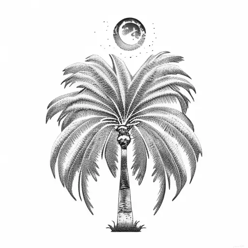 Palm Tree And Moon