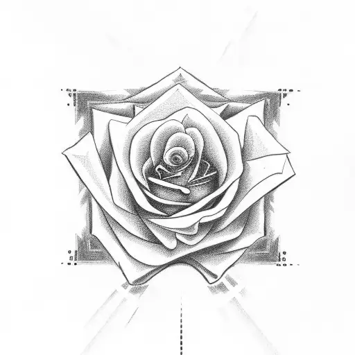 Rose With Name Connecting To A Cross With Name With Clouds Behind It