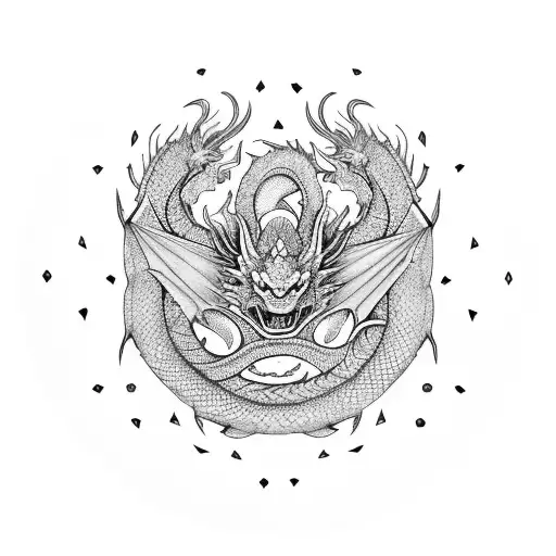 Dragon En Una Mandala