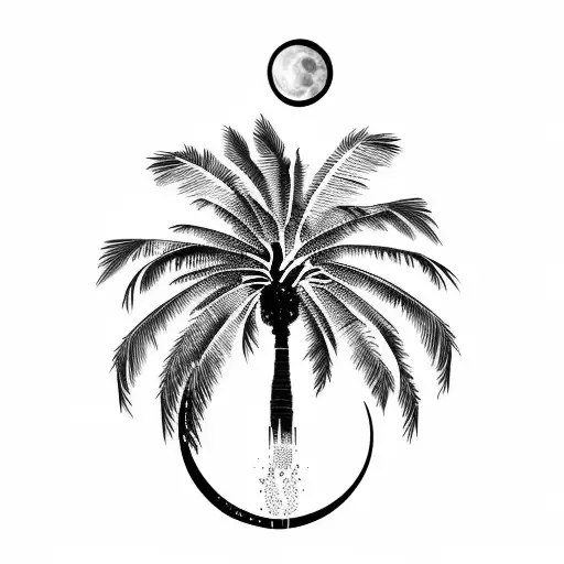 Palm Tree And Moon