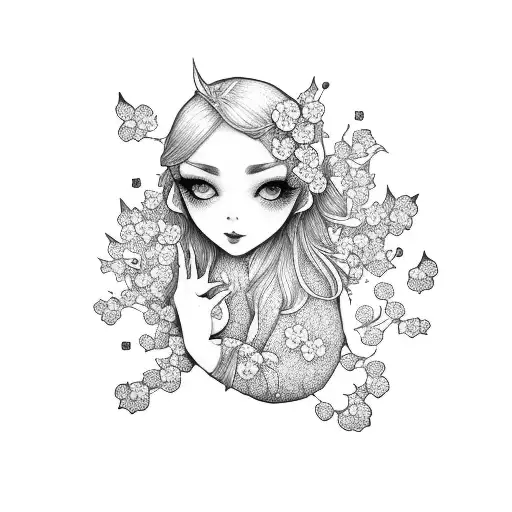 Fairy Hiding In A Cherry Blossom
