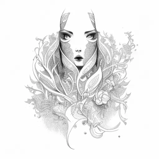 Neck Tattoo Plant Long