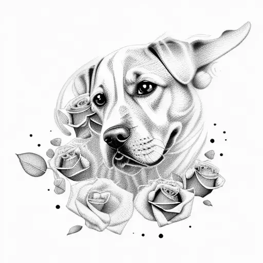 Dog Name With Roses And Tennis Balls