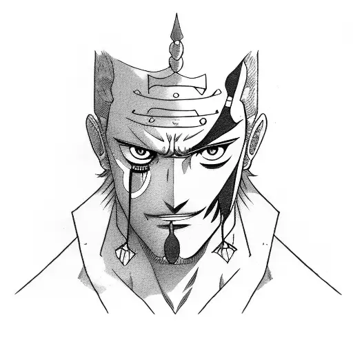 A Detailed Portrait Of Roronoa Zoro With His Three Swords