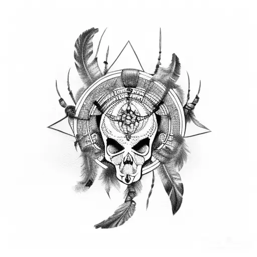 Steer Skull With Dreamcatcher