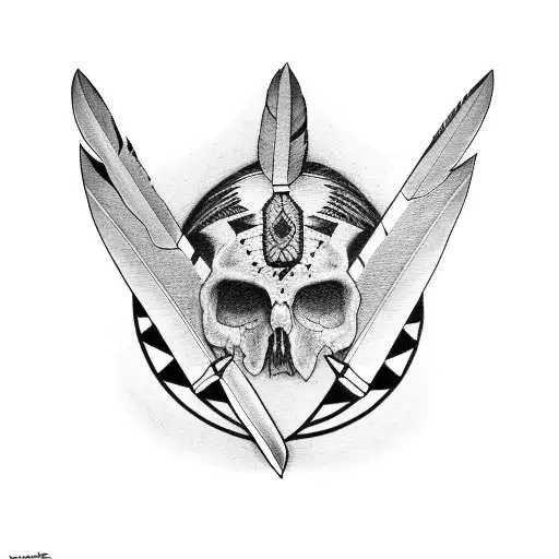 Native American Hatchet In Front Of