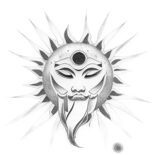 Minimalist Japanese Sun Moon