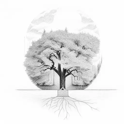 Tree Through A Window With Slide